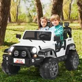 COSTWAY 12V 2 Sitzer Kinderauto 3 Gang 2,5-4 km/h, für Kinder ab 3 Jahren (Weiß)