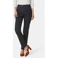 GOLDNER Bequeme Jeans Denimhose mit Stretchkomfort Baumwollhose im 5-Pocket-Stil mit elastischem Bund und Knöchellänge grau|schwarz 48