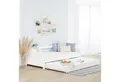 Homestyle4u Ausziehbett 90x200 Holz Gästebett mit Ausziehfunktion 2 Liegeflächen Doppelbett (Komplett-Set mit 2x Lattenrost), 2x 90x200, 2 Personen/Kinder, Stauraumbett
