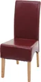 Esszimmerstuhl Latina, Küchenstuhl Stuhl, Leder rot, helle Beine