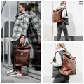 HANDMADE Rucksack Herren Leder Rolltop Lederrucksack Damen Groß 17 Zoll Laptop