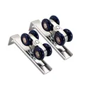 Schiebetürbeschlag Laufrollen Schiebetüren Laufprofil Laufschiene - Aluminiumlegierung Rollen Pulley Tür Schiebetür für Innenbereich, Durchgangstüren, Holztüren, Glasschiebetüren, 2 Stück Blau