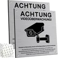 Video Überwachung Schild DSGVO Warnschild Aluminium 15x15cm 2 Stück
