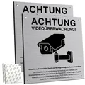 2 Stück Achtung Videoüberwachung Schild Privatgrundstück mit DSGVO Hinweis