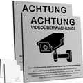 Warnschild Videoüberwachung Datenschutz Aluminium 15x15cm 2 Stück