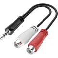 Hama - 00200350 Klinke / Cinch Audio Anschlusskabel [1x Cinch-kupplung - 1x Klinkenstecker 3.5 Mm] 0.1