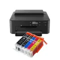 IC-Office TS705a Farbtintenstrahl-Drucker (Drucker, USB, CD-Druck, WLAN, LAN, Apple AirPrint) Schwarz + 5 XXL Tintenpatronen