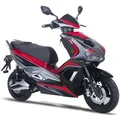 E-Mofaroller GT UNION "e-Striker 25", schwarz (schwarz, rot, schwarz), Elektromotorroller, 25 km/h, Bosch-Motor, B:72cm H:118cm L:184cm