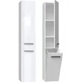 Badezimmerschrank NEL IV 31x30x174 cm weiß glänzend - Weiß