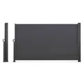 IDMarket - Einziehbarer Außenparavent 180 x 500 cm Anthrazitgrau Seitenrollo