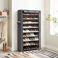 SONGMICS RXJ36G Schuhregal, 10 Ebenen, grau, für bis zu 40 Paar Schuhe