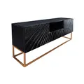 Riess Ambiente Massives TV Lowboard Scorpion 160cm schwarz Mangoholz aufwendige 3D Schnitzereien TV-Board Wohnzimmerschrank