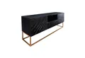 riess-ambiente TV-Board SCORPION 160cm schwarz, Massivholz · Lowboard · Metall · Wohnzimmer · 3D Schnitzereien