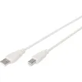 USB 2.0 Anschlusskabel USB-A (Stecker) > USB-B (Stecker) beige, 1,8 Meter