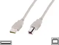 Digitus USB-Kabel USB 2.0 USB-A Stecker, USB-B Stecker 1.80 m Beige AK-300102-018-E