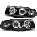 LED Angel Eyes Scheinwerfer passend für BMW 7er E38 94-98 schwarz