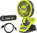 Ryobi RCF4-120G Tragbarer Ventilator-Akku 4V 810fpm Ø 9 cm USB-C 1 x 2,0 Ah