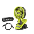 Ryobi RCF4-120G Tragbarer Ventilator-Akku 4V 810fpm Ø 9 cm USB-C 1 x 2,0 Ah