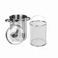 Edelstahl Spargeltopf 4L Kochtopf mit Siebeinsatz Glasdeckel Induktion Spaghettitopf Nudeltopf Gemüsetopf