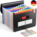 Dokumentenmappe A4, Fächermappe Sortiermappe Bunte Datei Ordner Regenbogen 