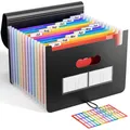 Dokumentenmappe A4 12 Fächer Wasserdicht PP Material Regenbogen