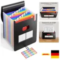 Aktenordner A4 12 Fächer Wasserdicht PP Material Regenbogen für Büro Schule