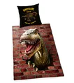 Herding Renforcé Bettwäsche 2 tlg. 135x200cm 3D Dino Digitaldruck Ziegel
