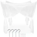 Tectake Moskitonetz  Für Einzel  und Doppelbetten 4 Überlappende Öffnungen  220 x 200 x 210 cm Weiß