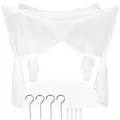 tectake® Moskitonetz Bett Mückenvorhang, Einzel- und Doppelbett, 220 x 220 x 210 cm, Mückenschutz Camping, Moskitoschutz, Himmelbett Vorhänge mit Halterung und Bändern, Insektennetz Baldachin