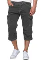 Indicode Herren Nicolas Check 3/4 Cargo-Shorts inkl. Gürtel | Herrenshorts aus Baumwolle Raven, XXL