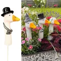 Online Fuchs BLUMENSTECKER, Beetstecker Gänsehals, Gans - 16 bis 17 cm groß - Deko Gartenfiguren für draußen (Schornsteinfeger)