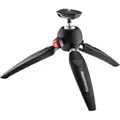 Manfrotto MTPIXIEVO-BK, PIXI EVO 2-Segment Mini-Stativ für spiegellose Kameras, kompakte Systemkameras, DSLRs, Video, passende Größe, aus Aluminium, Tischstativ, Schwarz