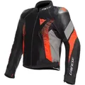 Dainese Super Rider 2 Absolute, Leder-Textiljacke wasserdicht - Schwarz/Weiß/Neon-Gelb - 56