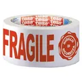tesa Verpackungsklebeband Fragile Rot, Weiss (50 mm) (07024-00018-03)