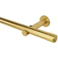 iso-design Gardinenstange Messing Matt 20 mm Endstück Kappe Wand- oder Deckenmontage, Ø 20 mm, 1-läufig, Fixmaß, verschraubt, Aluminium, Mit Metallsäge beliebig kürzbar goldfarben Ø 20 mm x 400 cm