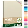 leevitex® Spannbettlaken Spannbettlaken Premium Elasthan, Gummizug: rundum, blickdicht, Anti-Pilling, 97% Baumwolle, 3% Elasthan, 40 cm Steg 180 - 200 cm x 200 - 220 cm