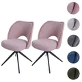 Einzelst�ck | 2er-Set Esszimmerstuhl HWC-N72, Polster-Küchenstuhl, drehbar Auto-Return, Stoff/Textil (420g/m2) Öko-Tex ~ rosa