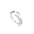 ANIA HAIE Damen Ring POLISHED PUNK aus 925 Sterling Silber, besetzt mit 69 Zirkonia, EUR Größe 54, inkl. Geschenkverpackung