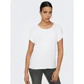 ONLY T-Shirt ONLMOSTER – T-Shirt mit melierter Optik und elastischem Material meliert, casual, lässig geschnitten, Viskosemischung, Rundhals weiß S (36)