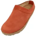 Haflinger Haflinger Malmö Lederclog Unisex mit Korkfußbett und Gummisohle Hausschuh orange 40 EU