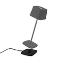 Zafferano - Ofelia Pro Kabellose LED-Tischleuchte aus Aluminium, dimmbar, IP65-Schutz, Indoor/Outdoor Benutzung, EU-Stecker - Höhe: 29cm (Dunkelgrau), LD0870N3 [Energieklasse ]