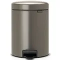 Kosmetikeimer Brabantia newIcon Treteimer Platin 5 L kleiner Treteimer aus Edelstahl mit Kunststoff-Inneneimer 55112683
