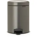 Brabantia International B.V. Brabantia Treteimer NEWICON, 5 Liter, Stylischer Abfallbehälter mit herausnehmbaren Innenbehälter, Farbe: Platinum 11 26 83
