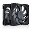 Noctua NF-A12x25 G2 PWM Sx2-PP chromax.black, Doppellüfter-Set für Push-Pull und Side-by-Side Anwendungen (Schwarz)