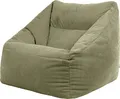 icon Riesen Sitzsack Sessel Bean Bag Natalia, Salbeigrün, Cord XXL Sitzsack Erwachsene mit Füllung Für Das Wohnzimmer,Riesensitzsack XXL Flauschig Cord - Hergestellt in Deutschland