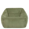 Icon Natalia Sitzsack Sessel für Erwachsene, Salbeigrün, Flauschiger Cord Stoff, Riesen Sitzsack Samt mit Füllung, Bean Bag Chair, Bequemer Sessel Wohnzimmer, Lounge, Schlafzimmer, Büro