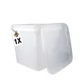 FixedByU Eimer mit Deckel 9L transparent eckig Plastikeimer Lebensmittelecht Luftdicht und Stabil Leere Eimer mit Griff und Deckel Geeignet für Lebensmittelchemie Waschpulver Klebstoffe