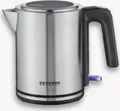 SEVERIN Wasserkocher WK 3489 | 1L Edelstahl | 2400 Watt | Kalkfilter | schnurlos | Wasserstandsanzeige | silber-schwarz