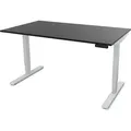 ASSMANN Elektrisch höhenverstellbarer Schreibtisch Y-Line Schwarz Weißaluminium, 120x80cm, Memoryfunktion, Kollisionsschutz, 2-fach-Motorik - Schwarz