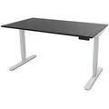 ASSMANN Büromöbel Schreibtisch Y-LINE (120x80cm Silber Schwarz Kollisions-Schutz, Elektrisch höhenverstellbar, Kindersicherung 2-fach-Motorik Doppelhub, einfache Montage, für Büro und Homeoffice), TÜV-zertifiziert, Blauer Engel, 5 Jahre Herstellergarantie 120 cm x 127 cm x 80 cm